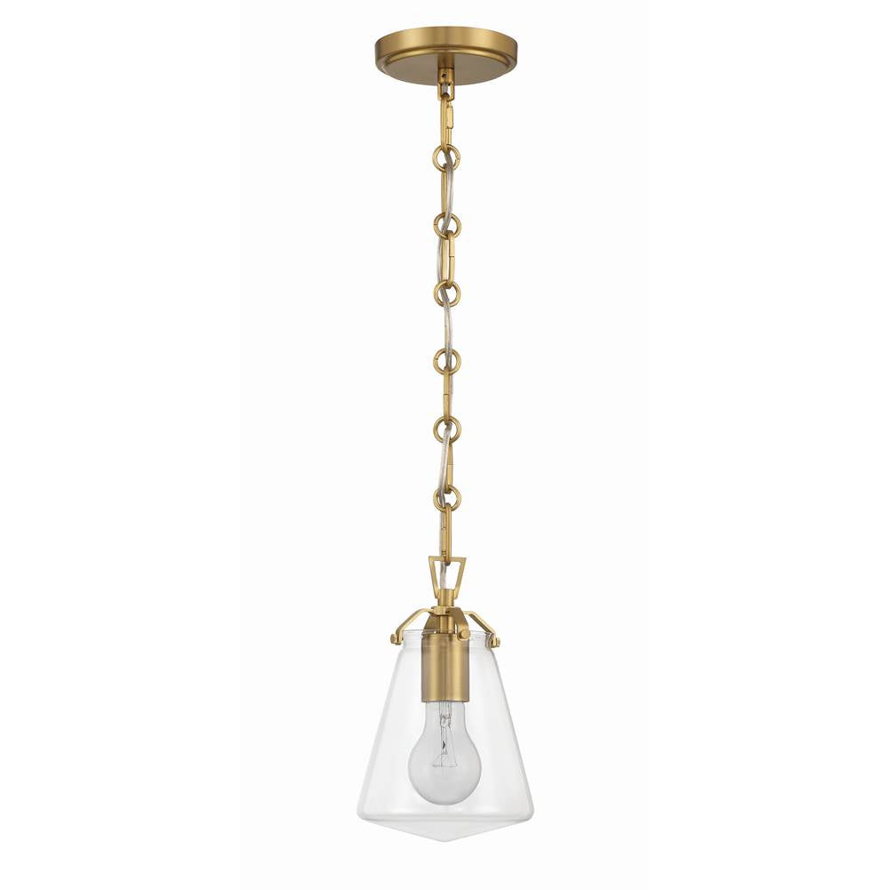Crystorama Voss 1 Light Luxe Gold Mini Pendant