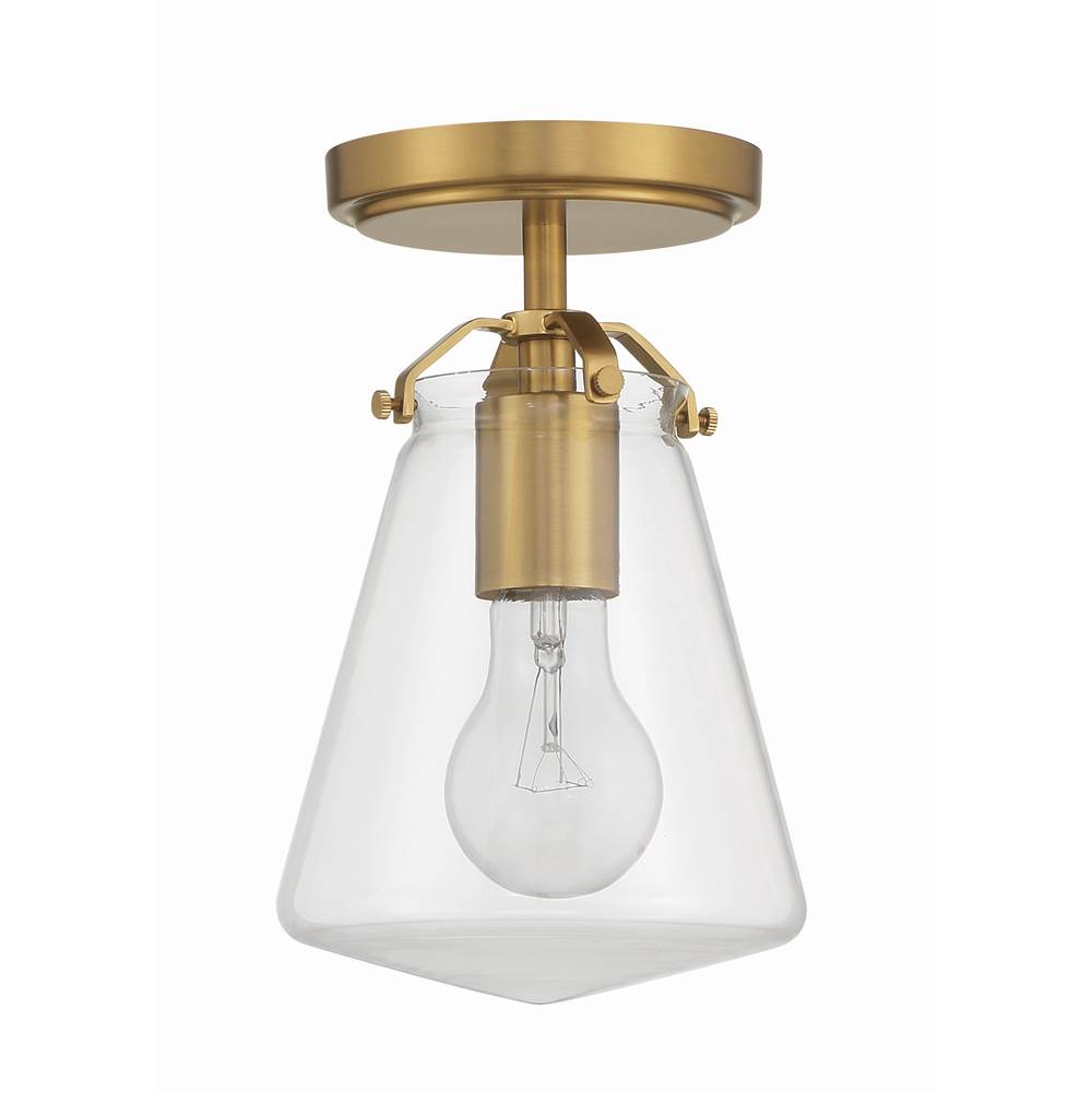 Crystorama Voss 1 Light Luxe Gold Semi Flush Mount
