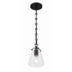 Crystorama VSS-7002-MK Matte Black Voss 1 Light Matte Black Mini Pendant Image 3