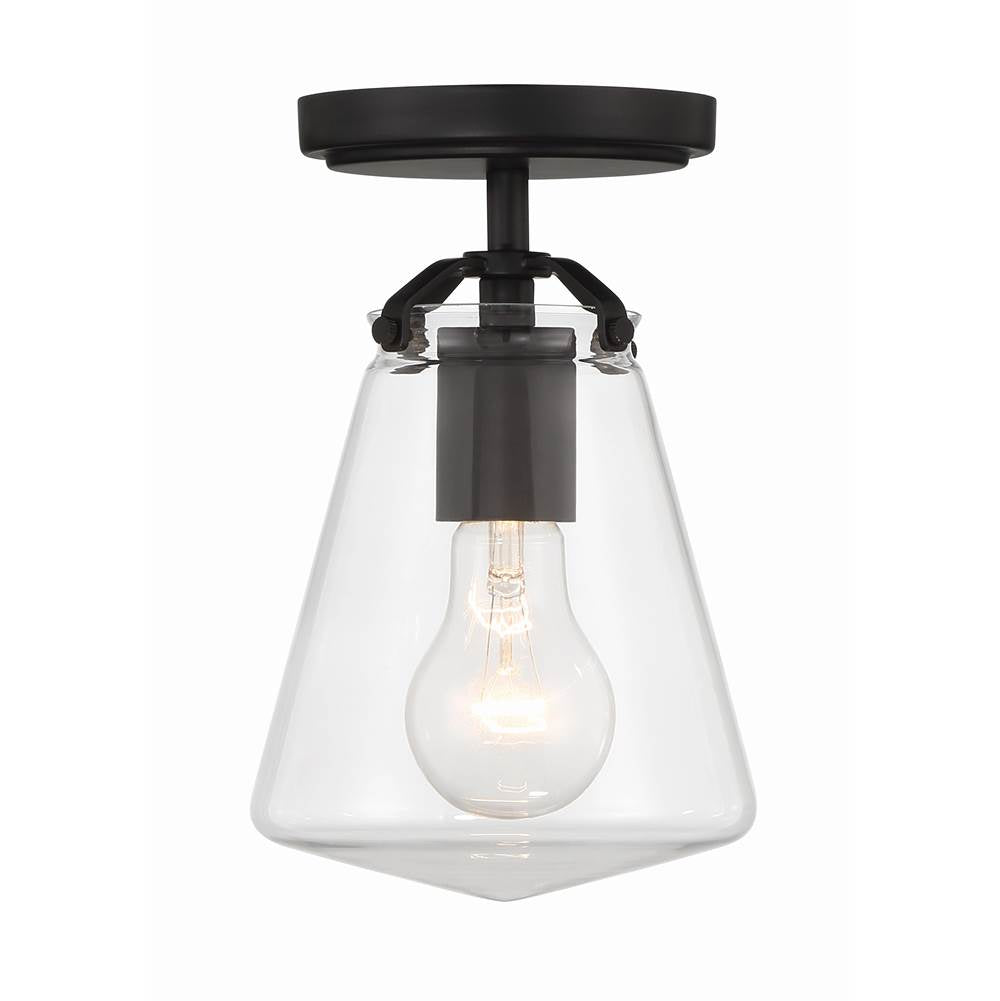 Crystorama VSS-7002-MK_CEILING Matte Black Voss 1 Light Matte Black Semi Flush Mount Image 4