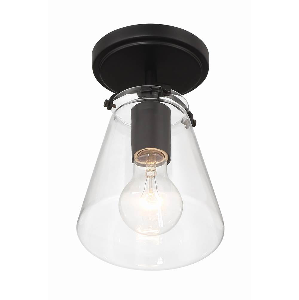 Crystorama VSS-7002-MK_CEILING Matte Black Voss 1 Light Matte Black Semi Flush Mount Image 3