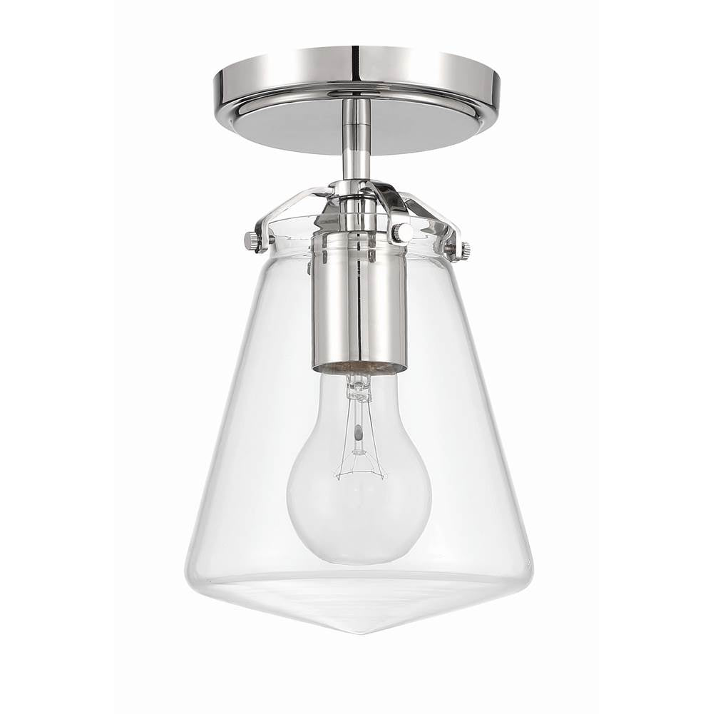 Crystorama Voss 1 Light Luxe Gold Semi Flush Mount