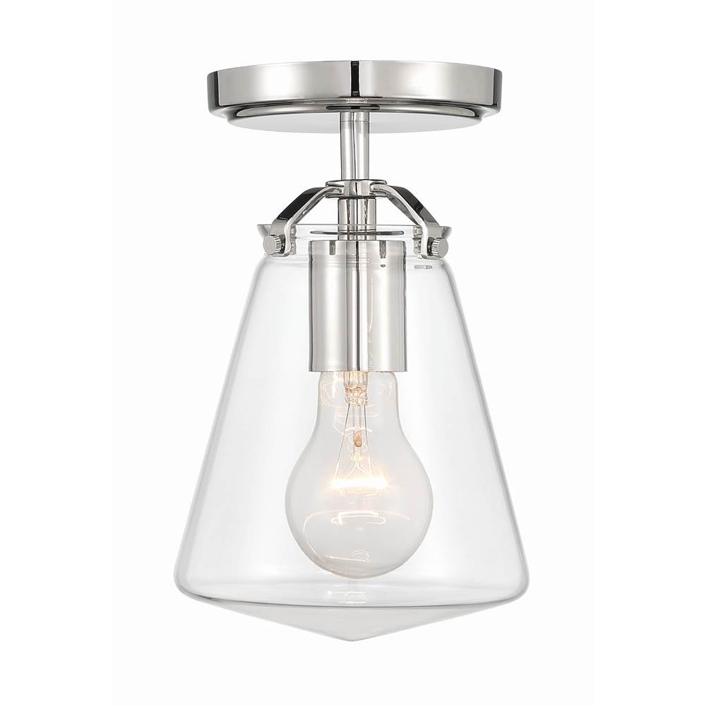 Crystorama VSS-7002-PN_CEILING Polished Nickel Voss 1 Light Polished Nickel Semi Flush Mount Image 4