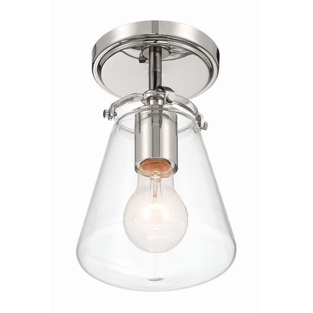Crystorama VSS-7002-PN_CEILING Polished Nickel Voss 1 Light Polished Nickel Semi Flush Mount Image 3