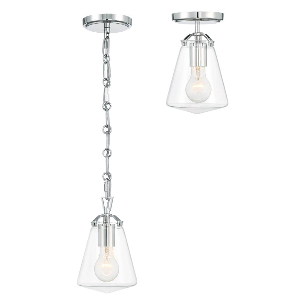 Crystorama VSS-7002-PN_CEILING Polished Nickel Voss 1 Light Polished Nickel Semi Flush Mount Image 2