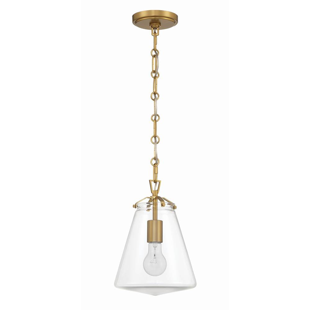 Crystorama Voss 1 Light Luxe Gold Mini Pendant