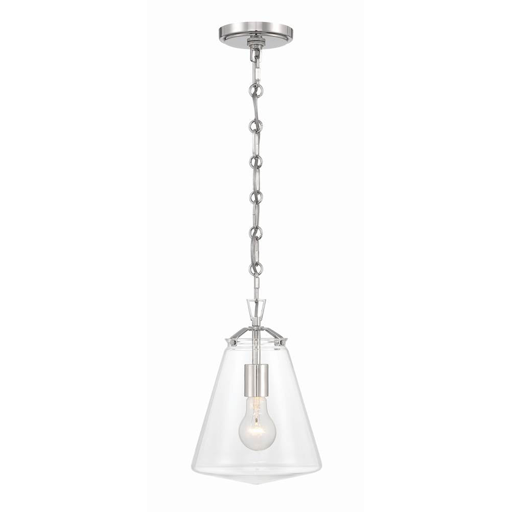 Crystorama VSS-7003-PN Polished Nickel Voss 1 Light Polished Nickel Mini Pendant Image 3