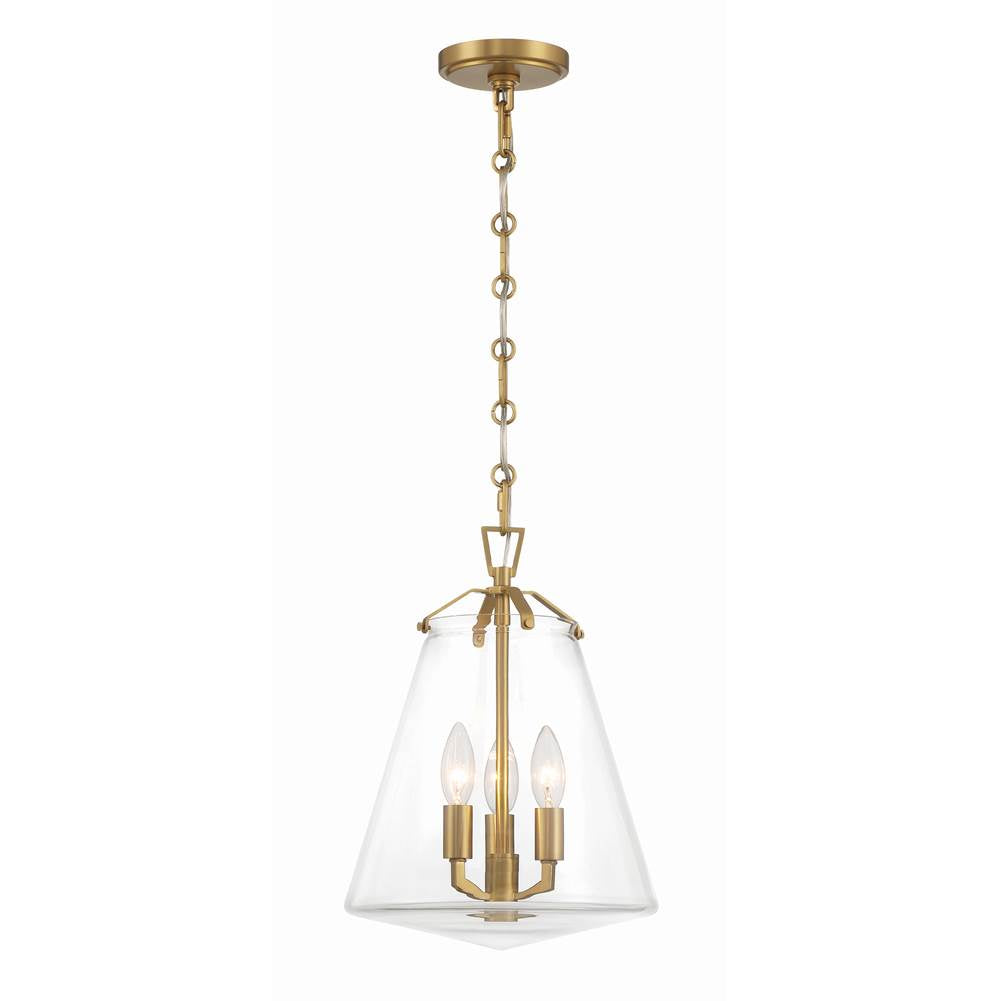 Crystorama VSS-7004-LG Luxe Gold Voss 3 Light Luxe Gold Mini Chandelier Image 1