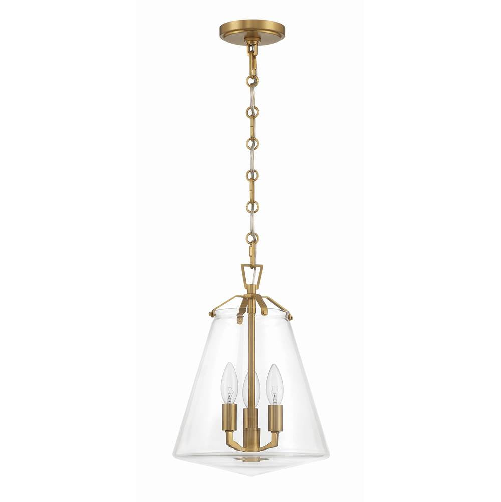 Crystorama Voss 3 Light Luxe Gold Mini Chandelier