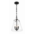 Crystorama VSS-7004-MK Matte Black Voss 3 Light Matte Black Mini Chandelier Image 2
