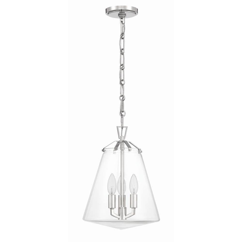 Crystorama Voss 3 Light Luxe Gold Mini Chandelier