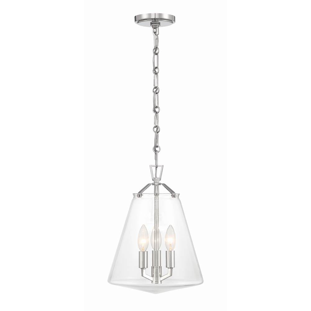 Crystorama VSS-7004-PN Polished Nickel Voss 3 Light Polished Nickel Mini Chandelier Image 4
