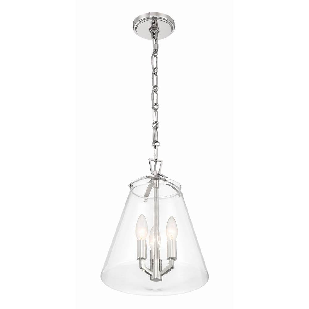 Crystorama VSS-7004-PN Polished Nickel Voss 3 Light Polished Nickel Mini Chandelier Image 3