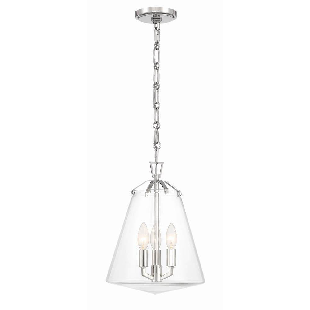 Crystorama VSS-7004-PN Polished Nickel Voss 3 Light Polished Nickel Mini Chandelier Image 2