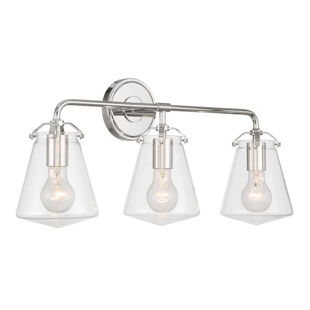 Crystorama VSS-7013-PN Polished Nickel Voss 3 Light Polished Nickel Bathroom Vanity Image 5