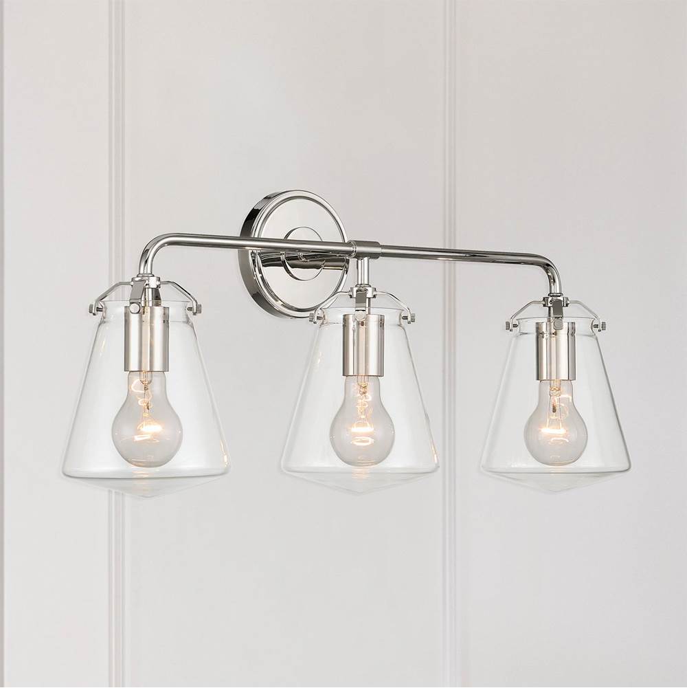Crystorama VSS-7013-PN Polished Nickel Voss 3 Light Polished Nickel Bathroom Vanity Image 2
