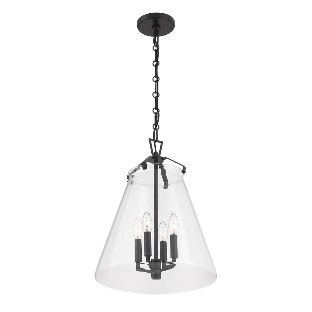 Crystorama VSS-7015-MK Matte Black Voss 4 Light Matte Black Pendant Image 4