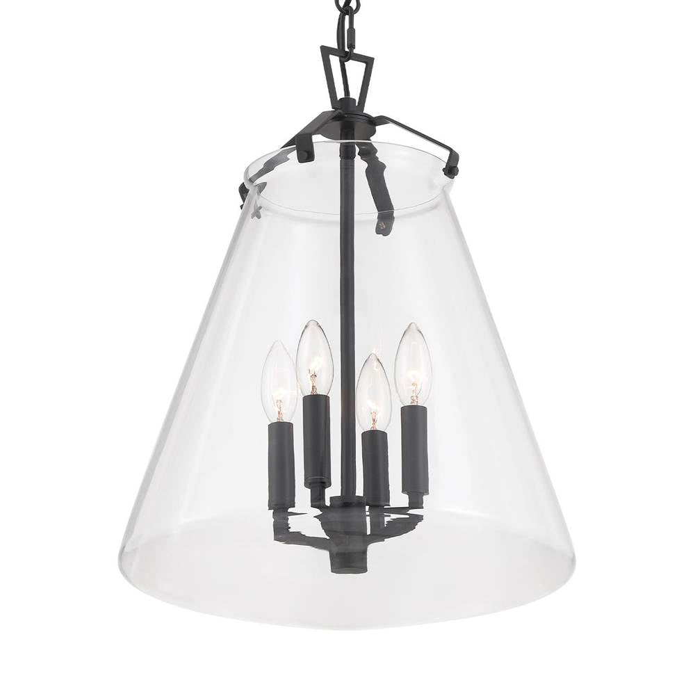Crystorama VSS-7015-MK Matte Black Voss 4 Light Matte Black Pendant Image 3