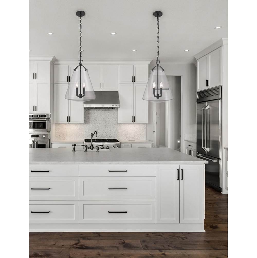 Crystorama VSS-7015-MK Matte Black Voss 4 Light Matte Black Pendant Image 2