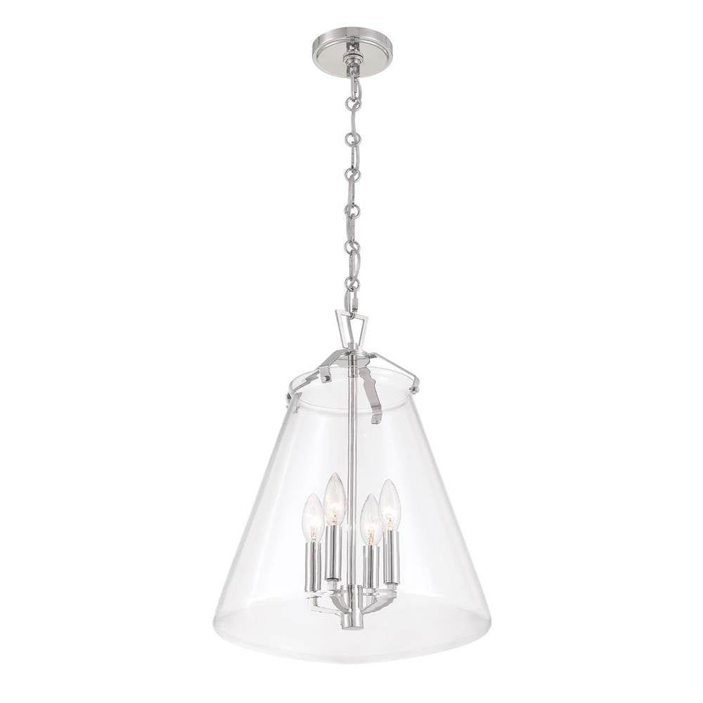 Crystorama VSS-7015-PN Polished Nickel Voss 4 Light Polished Nickel Pendant Image 4