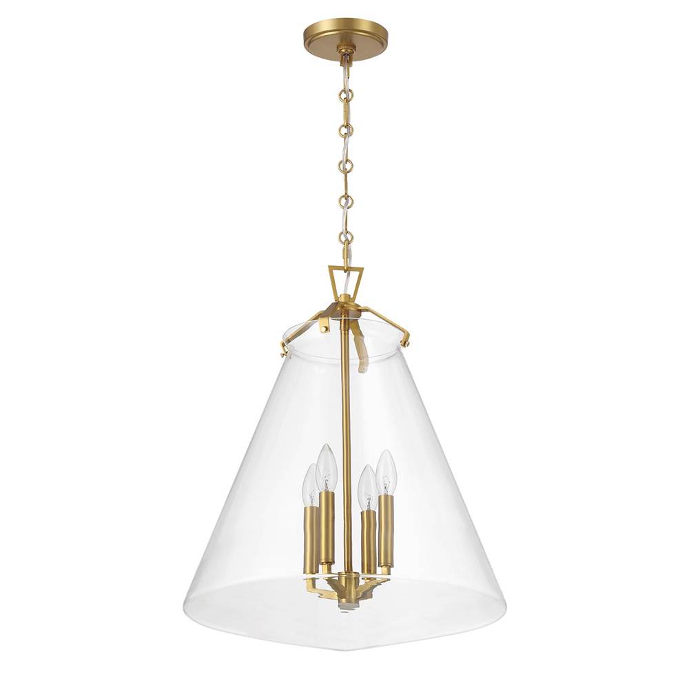 Crystorama Voss 4 Light Luxe Gold Pendant