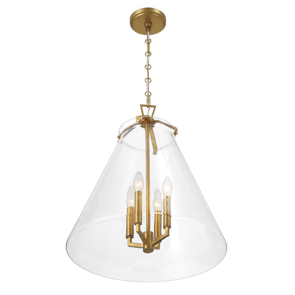 Crystorama VSS-7018-LG Luxe Gold Voss 4 Light Luxe Gold Pendant Image 4