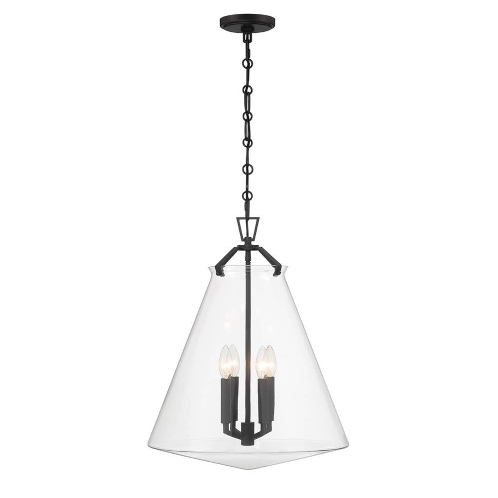 Crystorama VSS-7018-MK Matte Black Voss 4 Light Matte Black Pendant Image 5