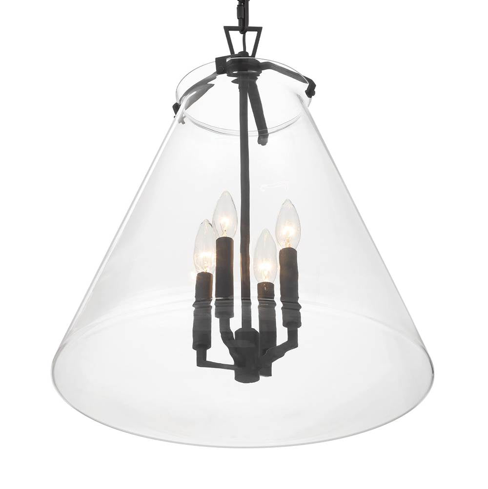 Crystorama VSS-7018-MK Matte Black Voss 4 Light Matte Black Pendant Image 3