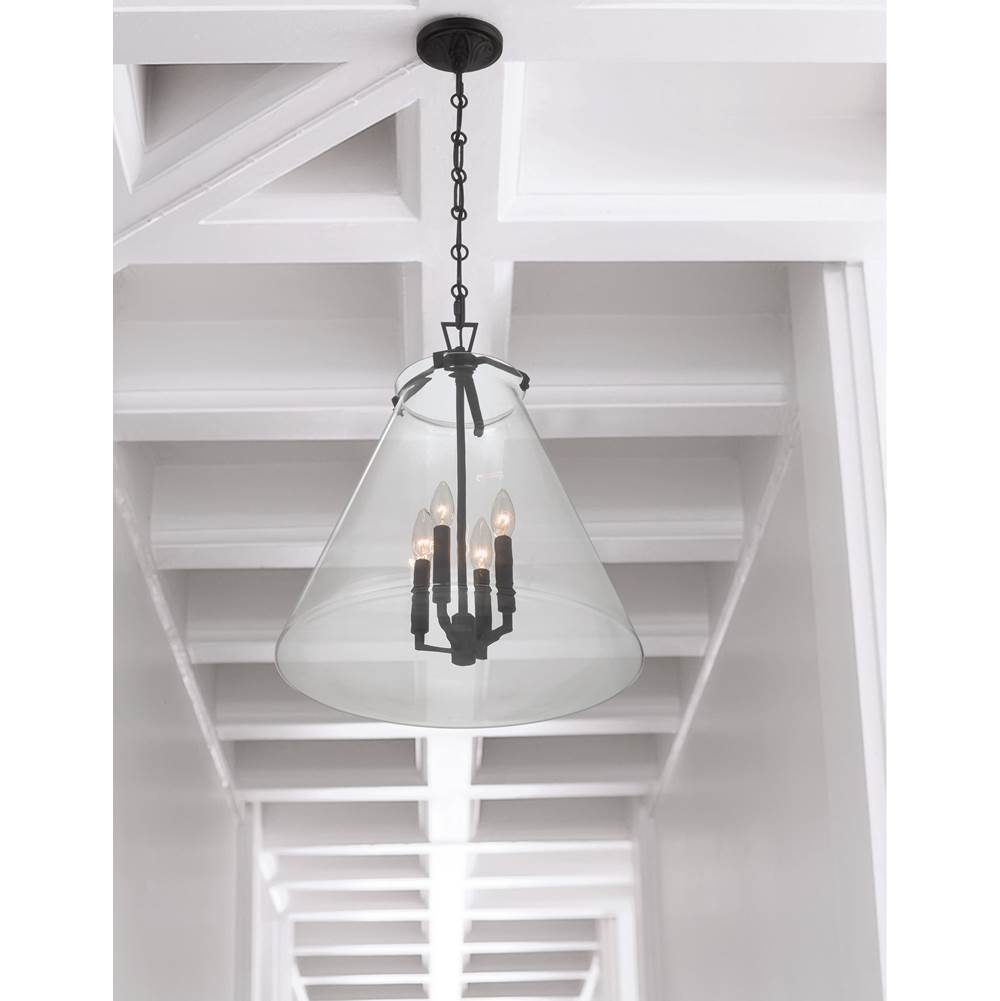 Crystorama VSS-7018-MK Matte Black Voss 4 Light Matte Black Pendant Image 2
