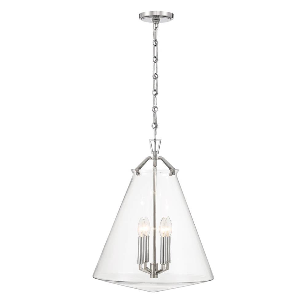 Crystorama VSS-7018-PN Polished Nickel Voss 4 Light Polished Nickel Pendant Image 5