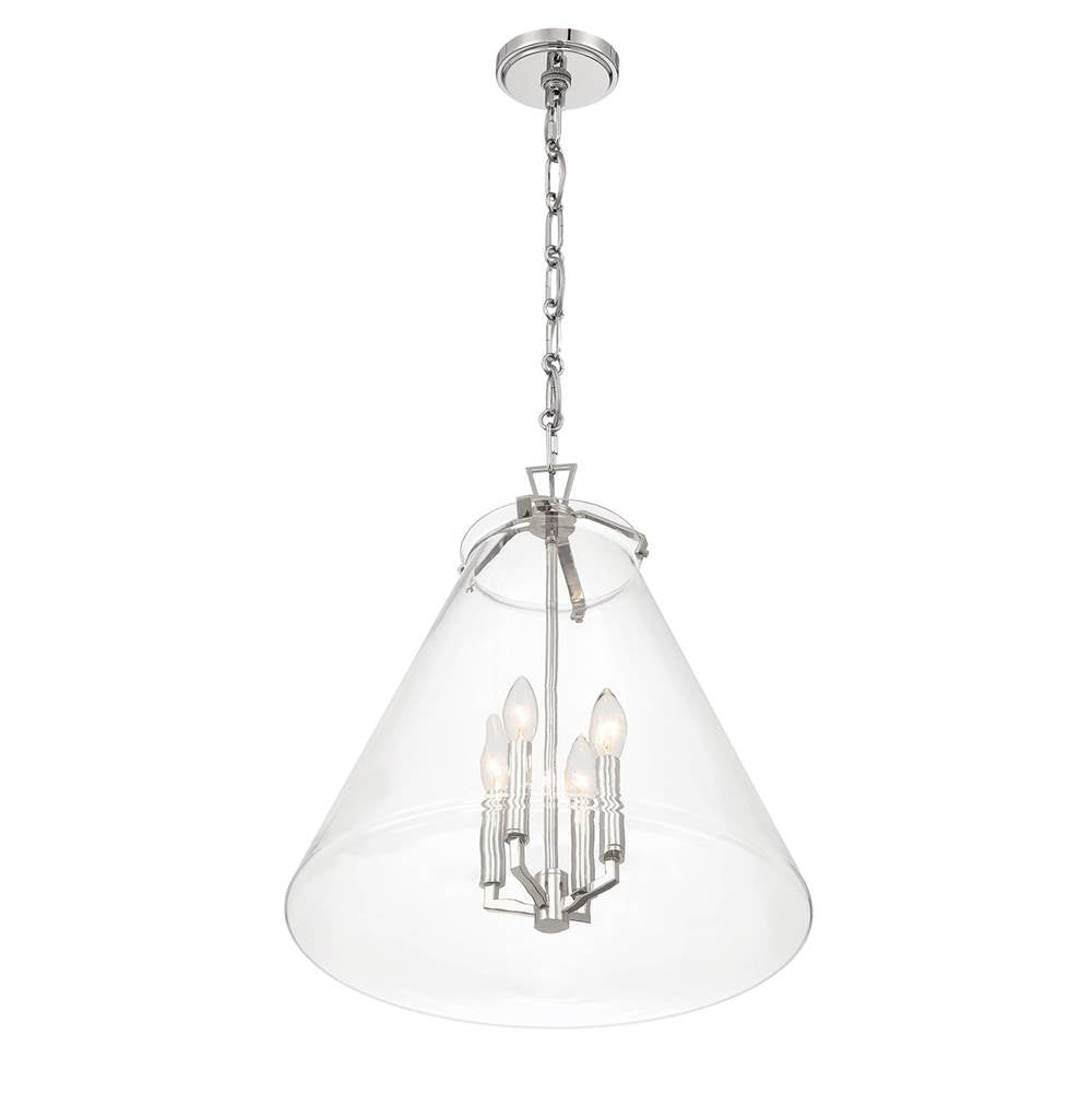 Crystorama VSS-7018-PN Polished Nickel Voss 4 Light Polished Nickel Pendant Image 4