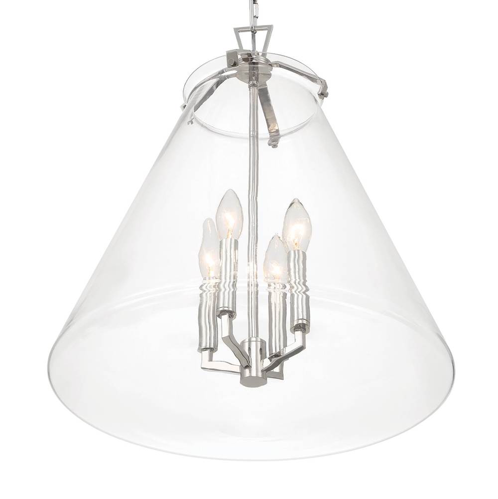 Crystorama VSS-7018-PN Polished Nickel Voss 4 Light Polished Nickel Pendant Image 3