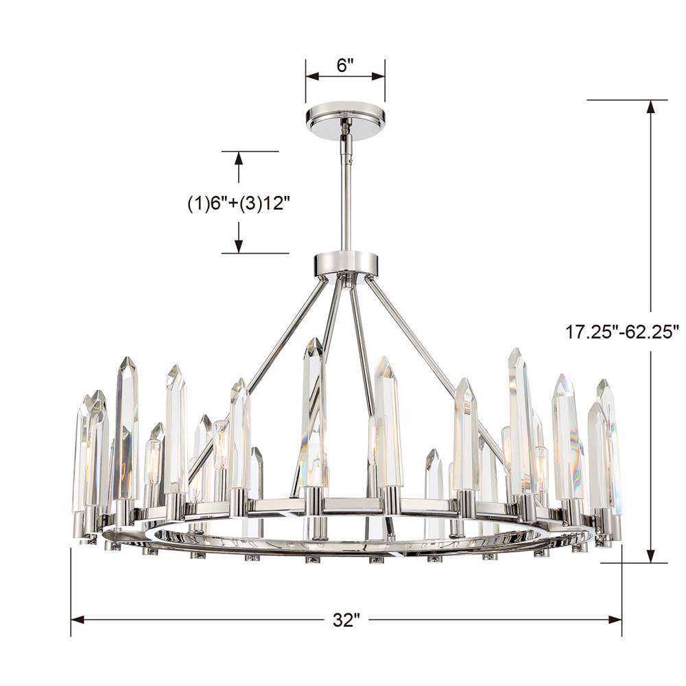 Crystorama WAT-B2008-PN Polished Nickel Watson 8 Light Polished Nickel Chandelier Image 2