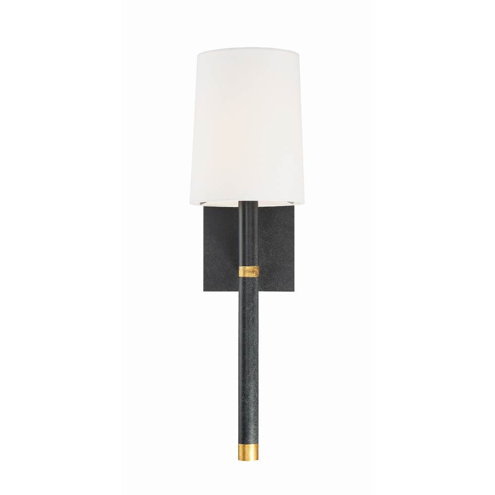 Crystorama WES-9901-BK-GA Black,Antique Gold Weston 1 Light Black  Plus  Antique Gold Wall Mount Image 1