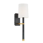 Crystorama WES-9901-BK-GA Black,Antique Gold Weston 1 Light Black  Plus  Antique Gold Wall Mount Image 6