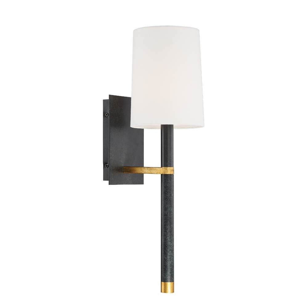 Crystorama WES-9901-BK-GA Black,Antique Gold Weston 1 Light Black  Plus  Antique Gold Wall Mount Image 6