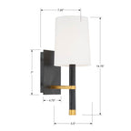 Crystorama WES-9901-BK-GA Black,Antique Gold Weston 1 Light Black  Plus  Antique Gold Wall Mount Image 2