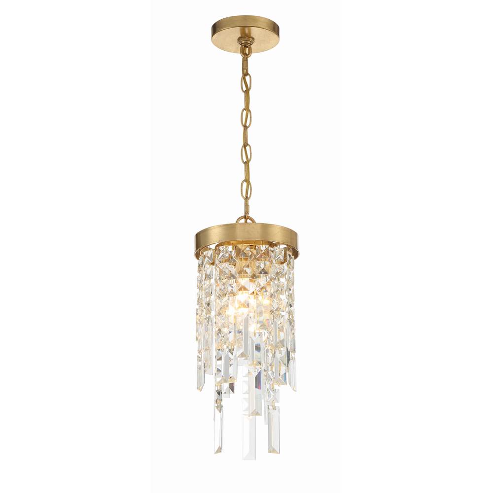 Crystorama Winfield 1 Light Antique Gold Pendant