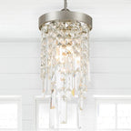 Crystorama WIN-210-SA-CL-MWP Antique Silver Winfield 1 Light Antique Silver Mini Pendant Image 2