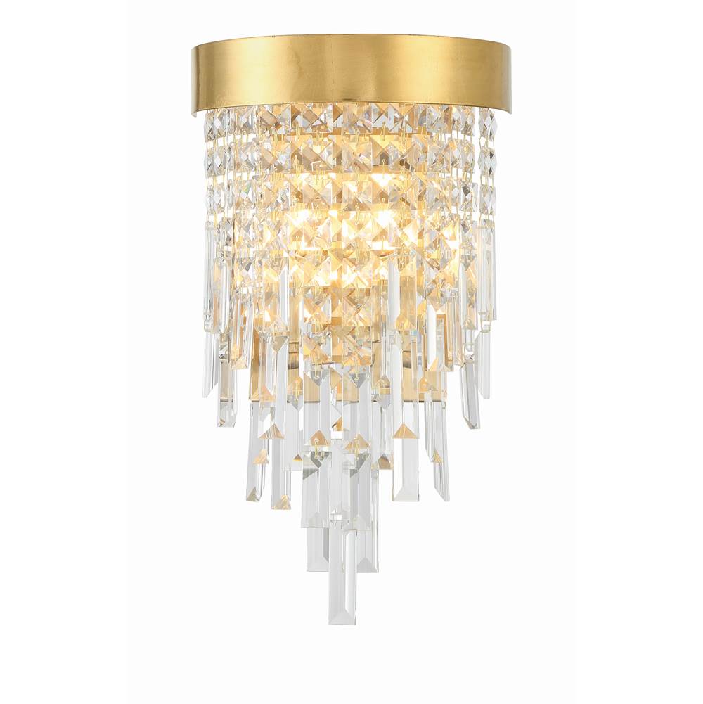 Crystorama WIN-212-GA-CL-MWP Antique Gold Winfield 2 Light Antique Gold Wall Mount Image 1