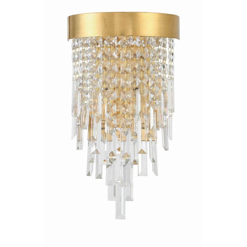Crystorama Winfield 2 Light Antique Gold Wall Mount