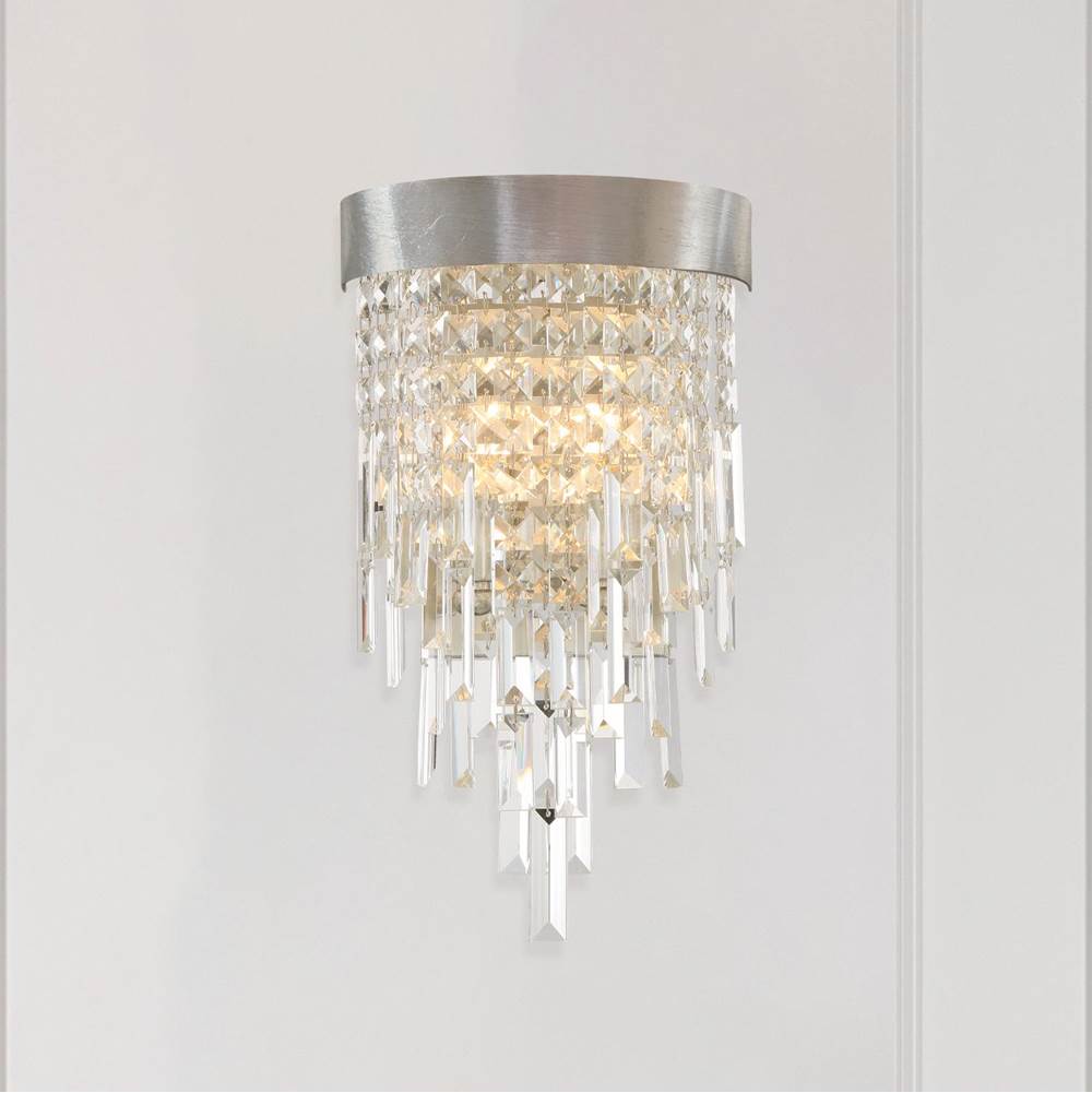 Crystorama WIN-212-SA-CL-MWP Antique Silver Winfield 2 Light Antique Silver Sconce Image 2