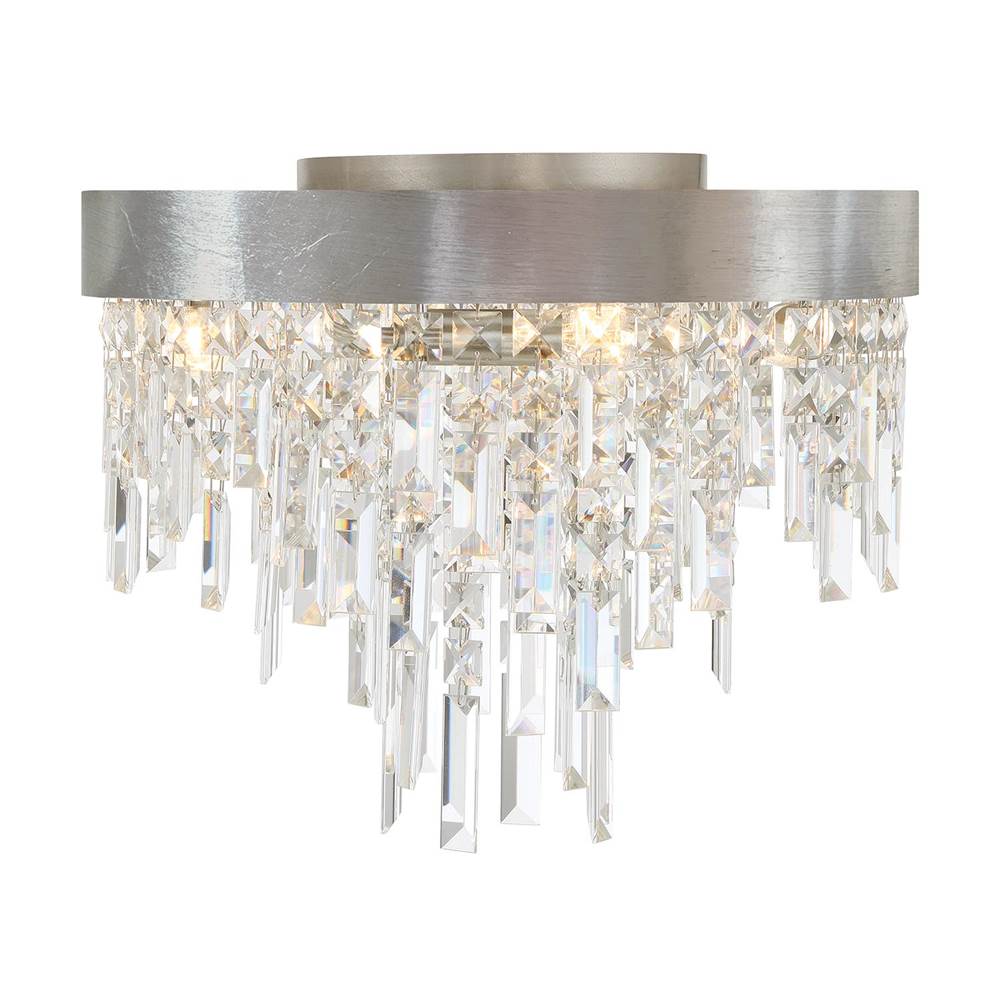 Crystorama WIN-213-SA-CL-MWP Antique Silver Winfield 4 Light Antique Silver Flush Mount Image 5