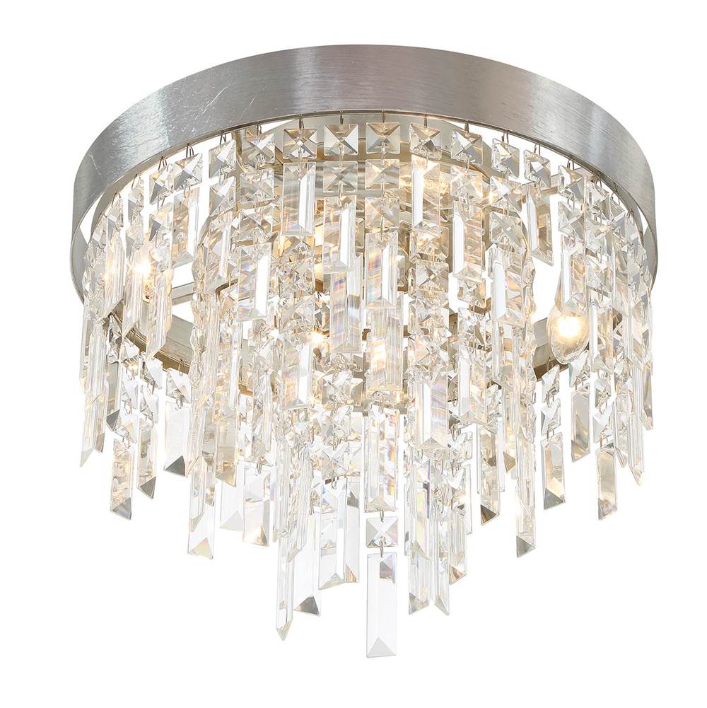 Crystorama WIN-213-SA-CL-MWP Antique Silver Winfield 4 Light Antique Silver Flush Mount Image 4