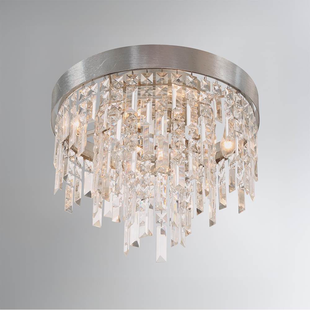 Crystorama WIN-213-SA-CL-MWP Antique Silver Winfield 4 Light Antique Silver Flush Mount Image 2
