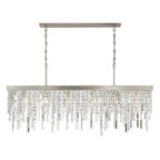 Crystorama WIN-217-SA-CL-MWP Antique Silver Winfield 6 Light Antique Silver Linear Chandelier Image 5