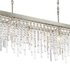 Crystorama WIN-217-SA-CL-MWP Antique Silver Winfield 6 Light Antique Silver Linear Chandelier Image 3