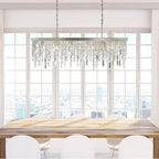 Crystorama WIN-217-SA-CL-MWP Antique Silver Winfield 6 Light Antique Silver Linear Chandelier Image 2