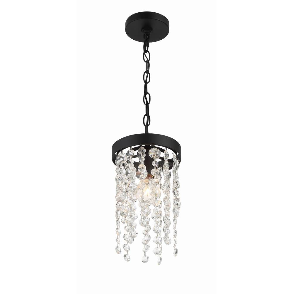 Crystorama Winham 1 Light Black Forged Pendant
