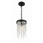 Crystorama Winham 1 Light Black Forged Pendant